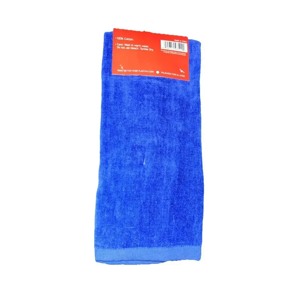 Holiday Domestics Snowman Christmas Tea Towel Set Velour Appliqué‎ Royal Blue